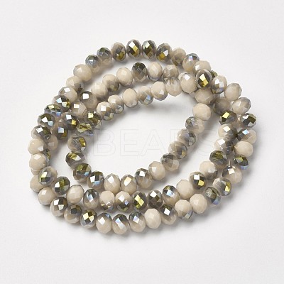Electroplate Opaque Glass Beads Strands EGLA-A034-P4mm-S17-1