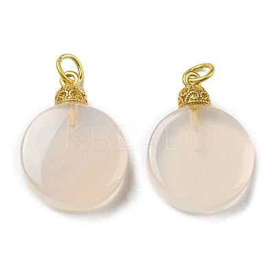 Natural White Agate Pendants G-R489-14MG-1