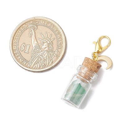 21Pcs 7 Styles Chakra Natural & Synthetic Gemstone Chips inside Glass Wishing Bottle Pendant Decoration HJEW-JM03307-1