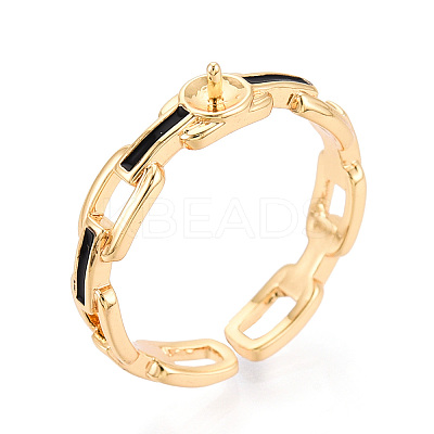Brass & Enamel Cup Peg Ring Settings KK-N274-16G-1