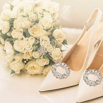2Pcs Alloy Rhinestone Shoe Decoration AJEW-GO0001-87-1