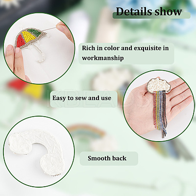 3Pcs 3 Style Rainbow Non Woven Fabric Ornament Accessories PATC-FG0001-17-1