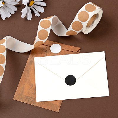 6 Rolls 3 Style Blank Self-Adhesive Kraft Paper Stickers DIY-LS0003-37-1