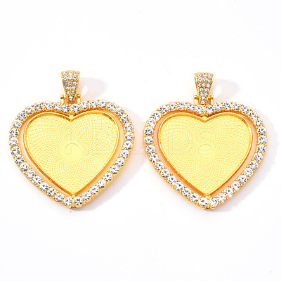 Alloy Pendant Cabochon Settings X-PALLOY-S107-004G-RS-1