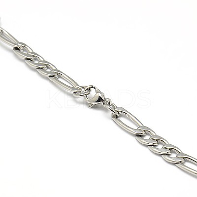 Tarnish Resistant 304 Stainless Steel Figaro Chain Necklace Making STAS-A028-N021P-1