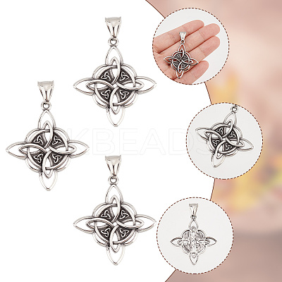 4Pcs 304 Stainless Steel Manual Polishing Pendants STAS-UN0049-42-1