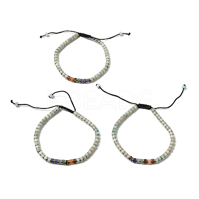 Natural Amazonite & Non-magnetic Hematite Beaded Adjustable Bracelets for Unisex BJEW-K251-09U-1
