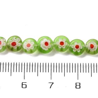 Handmade Millefiori Lampwork Beads Strands LAMP-G164-11H-1