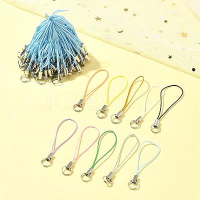 100Pcs Polyester Cord Mobile Straps MOBA-FS0001-02E-1