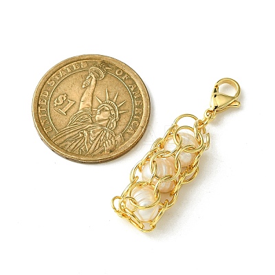 304 Stainless Steel Pouch Natural Cultured Freshwater Pearl Beads Pendant Decoration HJEW-JM01471-1