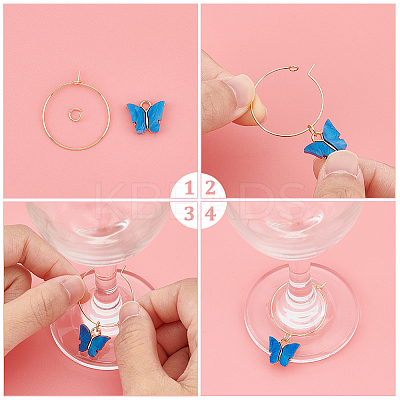DIY Butterfly Wine Glass Charms Making Kit DIY-UN0004-69-1
