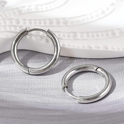 Tarnish Resistant 201 Stainless Steel Huggie Hoop Earrings Findings STAS-F149-33P-B-1