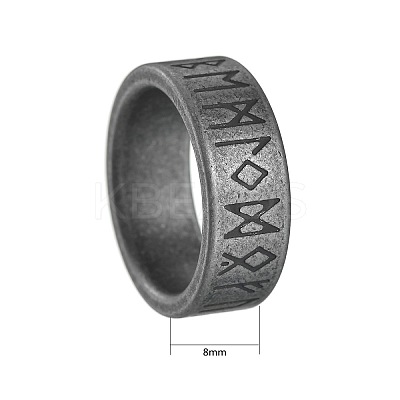 Viking Rune 304 Stainless Steel Finger Rings for Men WGDF4AB-49-1