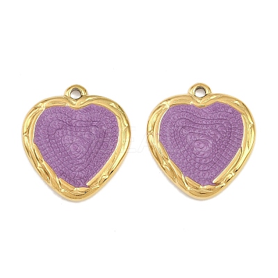 304 Stainless Steel with Enamel Pendants STAS-Z166-17G-02-1