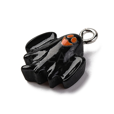 Halloween Theme Opaque Resin Pendants RESI-D075-01G-1