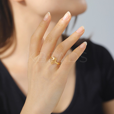 304 Stainless Steel Open Cuff Rings LS-RJEW-H213-01G-1