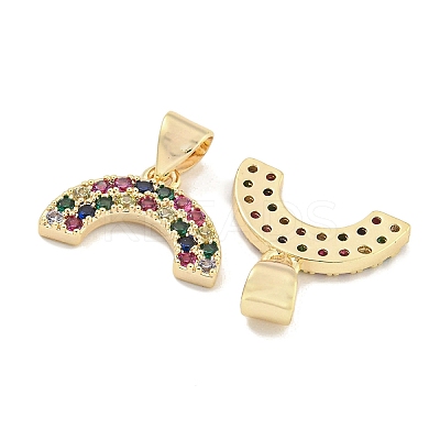 Brass Micro Pave Cubic Zirconia Pendantsn KK-S386-26G-1