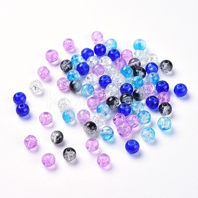Baking Paint Crackle Glass Beads DGLA-X0006-6mm-03-1