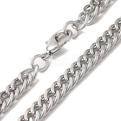 Iron Cuban Link Chain Necklaces for Women Men NJEW-A028-01F-P-1