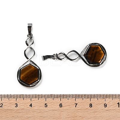 Natural Tiger Eye Pendants G-F777-05P-11-1