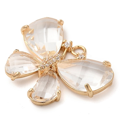 Rack Plating Brass Clear Cubic Zirconia Pendants KK-N255-11G-03-RS-1