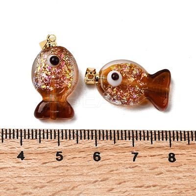 Handmade Dichroic Foil Lampwork Pendants X2-DICH-G001-01G-02-1