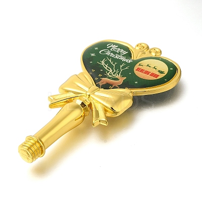 Christmas Deer Print Brass & Resin Wax Stamp Handles LS-AJEW-A058-02A-1