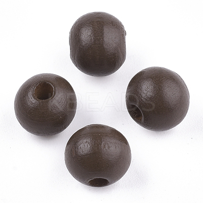 Painted Natural Wood Beads WOOD-S049-05A-1
