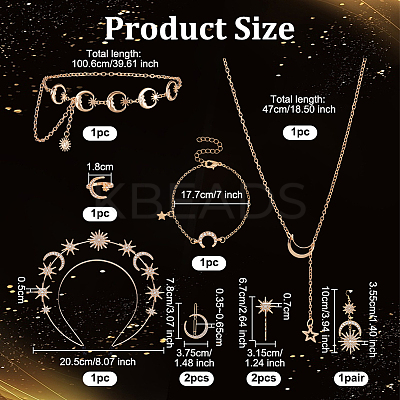 8 Styles Alloy Jewelry Sets SJEW-OC0001-02G-1