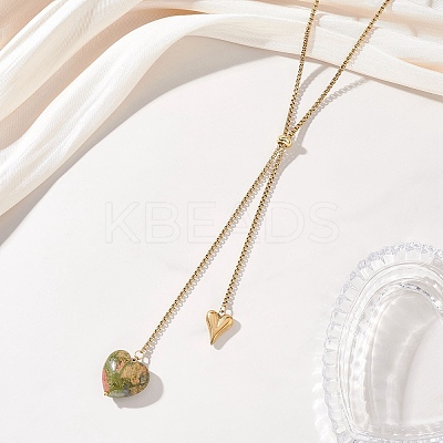 304 Stainless Steel Box Chain Lariat Necklaces NJEW-JN05890-1