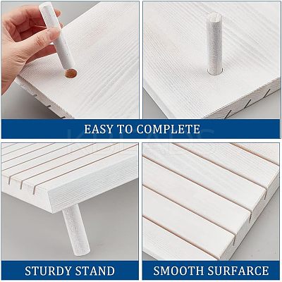 7-Slot Wooden Place Card Display Stands ODIS-WH0029-52D-1