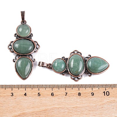 Natural Green Aventurine Pendants G-Q158-04-10-1