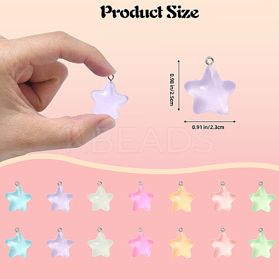 84Pcs 7 Colors Luminous Transparent Resin Pendants RESI-SZ0003-26-1