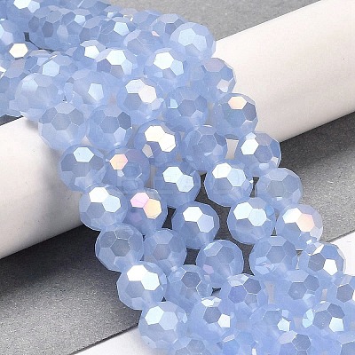 Imitation Jade Glass Beads Stands EGLA-A035-J8mm-B03-1