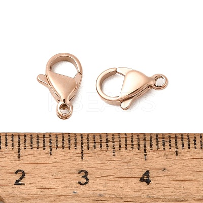 Ion Plating(IP) 304 Stainless Steel Lobster Claw Clasps STAS-AB12-RG-1