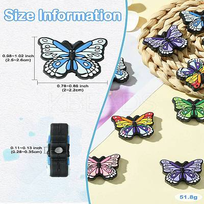 12Pcs 6 Styles Butterfly Food Grade Eco-Friendly Silicone Beads SIL-CJ0001-89-1