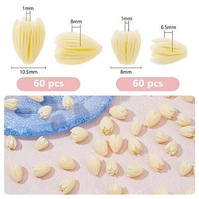 120Pcs 2 Styles Dyed Synthetic Coral Beads G-DC0001-48-1