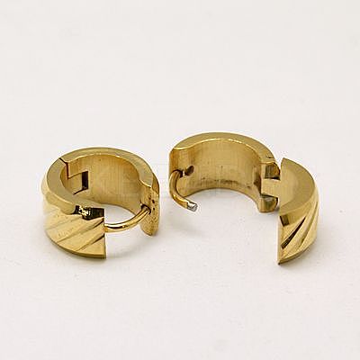 Fashion 304 Stainless Steel Huggie Hoop Earrings EJEW-G124-M15-1