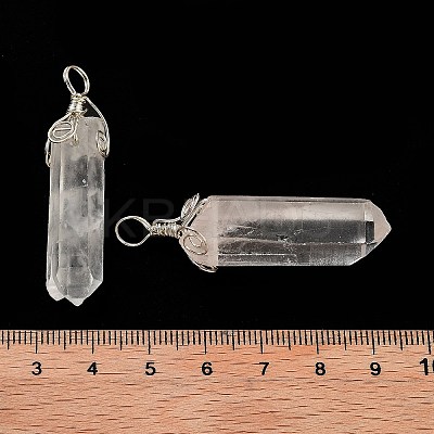 Natural Quartz Crystal Big Pointed Pendants G-P253-01P-1
