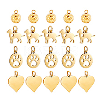 20Pcs 4 Styles 304 Stainless Steel Pendants STAS-PH0006-62-1
