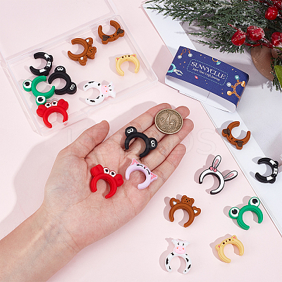20Pcs 10 Styles Cartoon Animal Silicone Beads SIL-SC0002-93-1