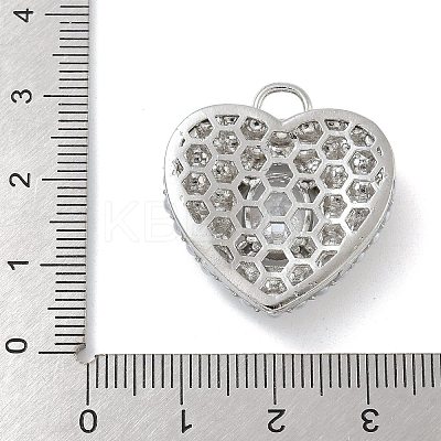 Rack Plating Brass Micro Pave Clear Cubic Zirconia with ABS Plastic Pearl Pendants KK-G515-55P-1