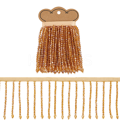 1 Yard Glass Beaded Tassel Ribbon OCOR-BC0007-52A-1