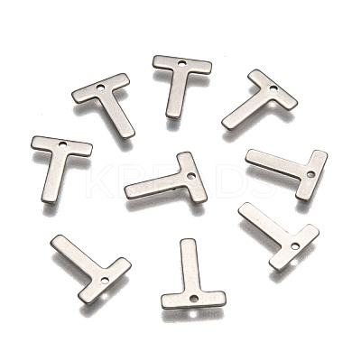 Tarnish Resistant 304 Stainless Steel Letter Charms X-STAS-O072-T-1
