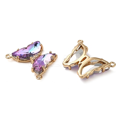 Brass Pave Faceted Glass Connector Charms FIND-Z020-03N-1