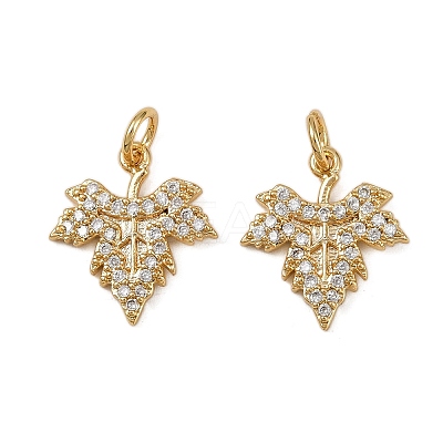 Brass Micro Pave Cubic Zirconia Pendants KK-I358-050G-1