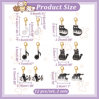 Alloy Enamel Pendant Locking Stitch Markers HJEW-AB00102-1