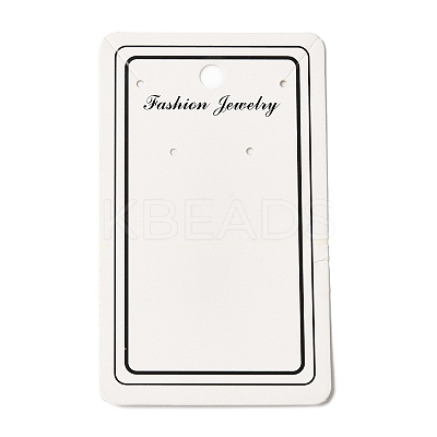 Rectangle Paper One Pair Earring Display Cards with Hanging Hole CDIS-C005-01-1