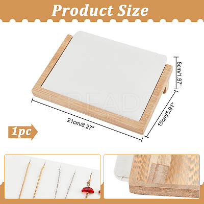 Wooden Slant Back Necklace Organizer Display Trays NDIS-WH0006-16-1
