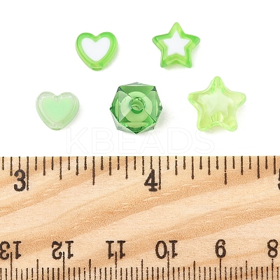 200Pcs 5 Styles Transparent Acrylic Beads TACR-FS0001-54B-1